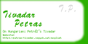 tivadar petras business card